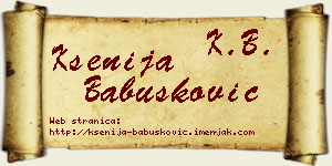 Ksenija Babušković vizit kartica
